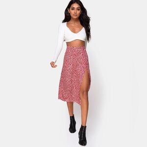 Motel Rocks Red Floral Midi Skirt